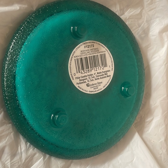 Glass Pillar Candle Holder 5” Matte Evergreen - Picture 3 of 8